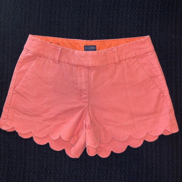 J. Crew Pink High Waist Scalloped Shorts(0006) - Picture 1 of 8